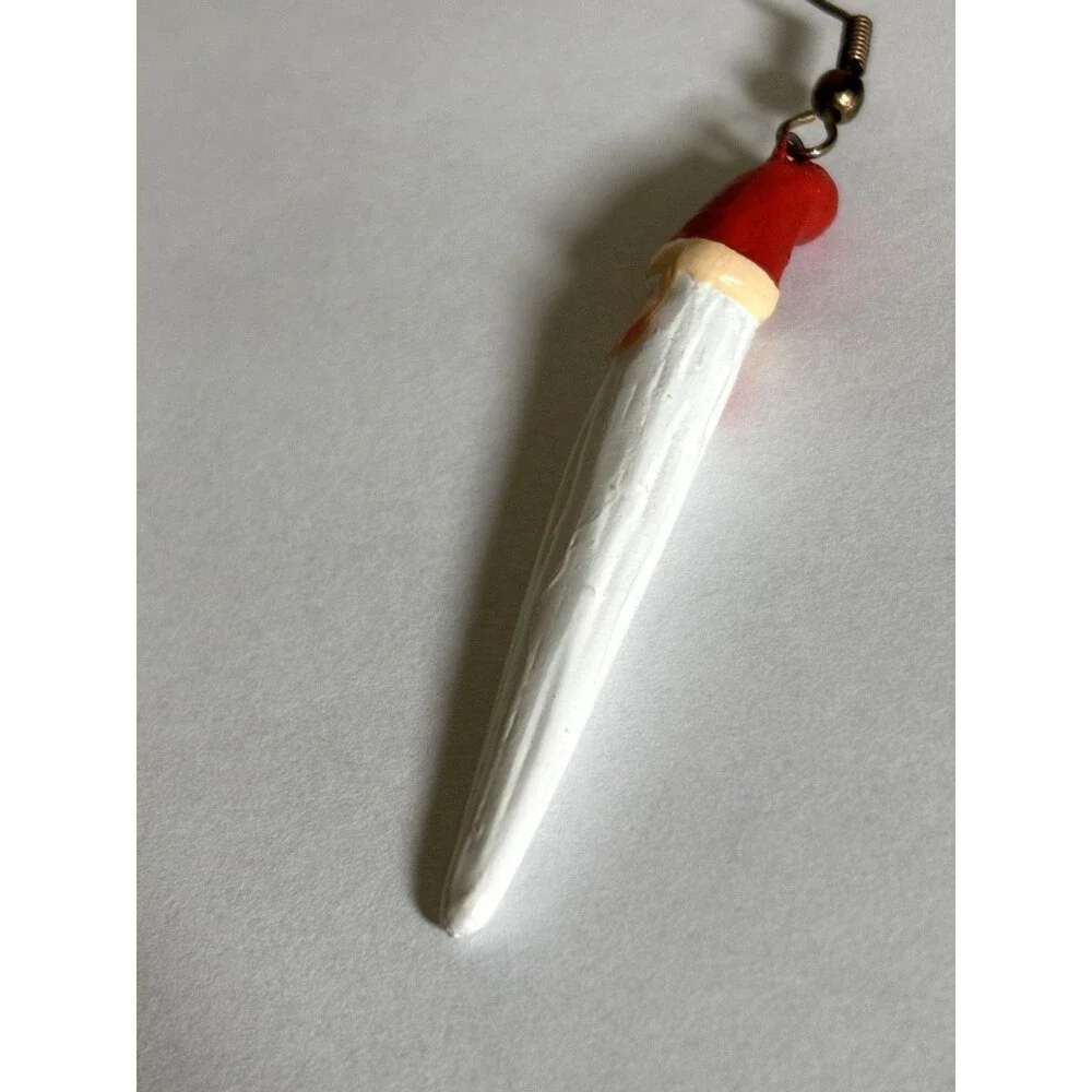 Santa Claus Pencil Shaped Earrings Resin 3